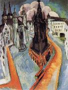 Ernst Ludwig Kirchner The Red Tower in Halle oil painting on canvas